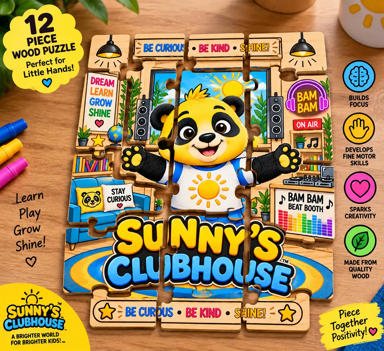 Sunny's Clubhouse 12-piece wooden puzzle