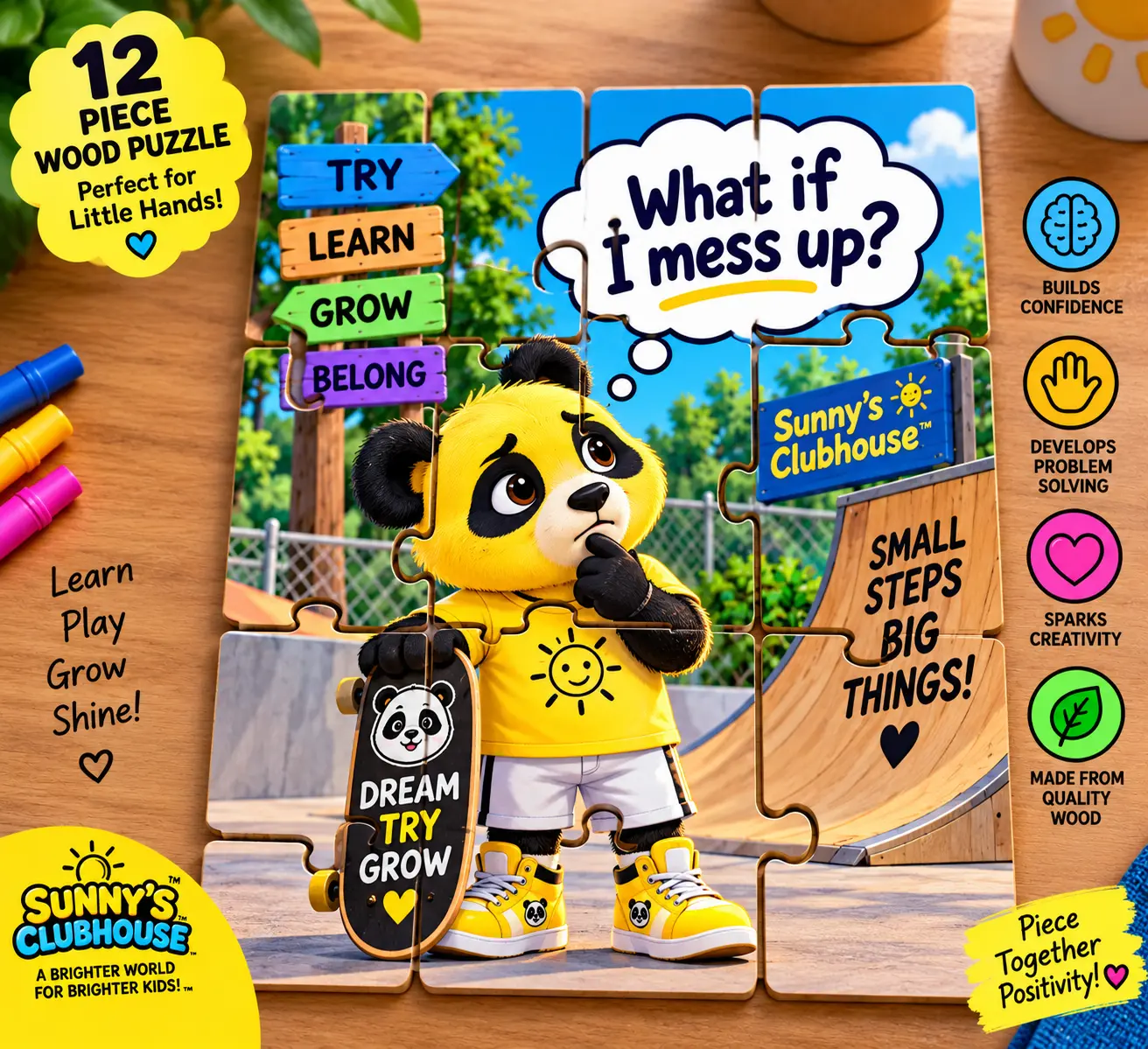 Sunny What If I Mess Up 12-piece wooden puzzle